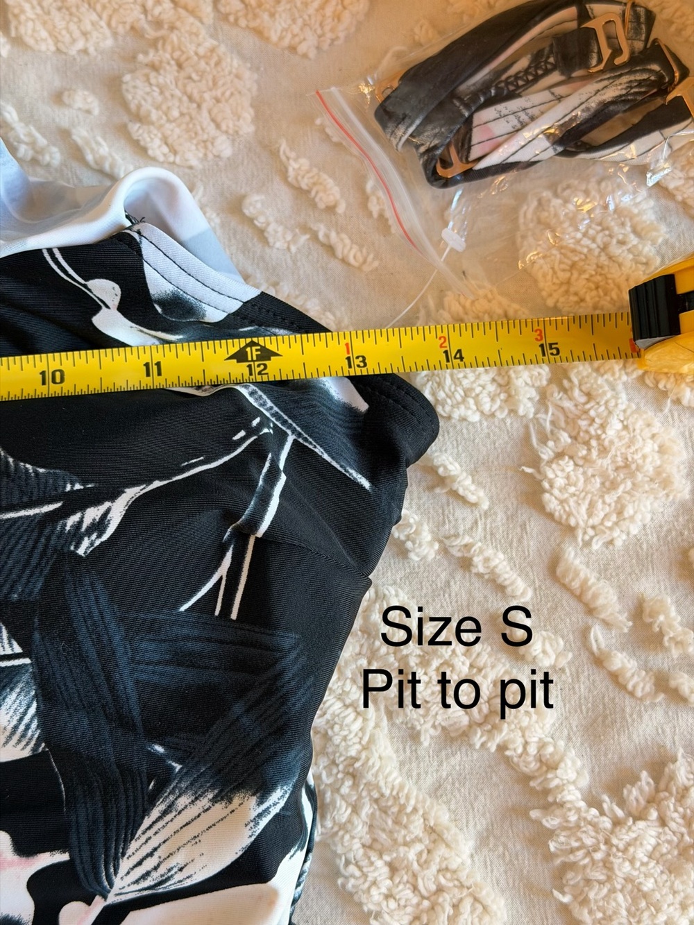 Black Floral Ruffle One-Piece swimsuit with Pink Accents 15s - Picture 6 of 6